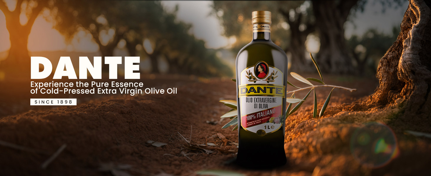 Bottiglia Olio Extra Vergine di Oliva Dante negli uliveti italiani